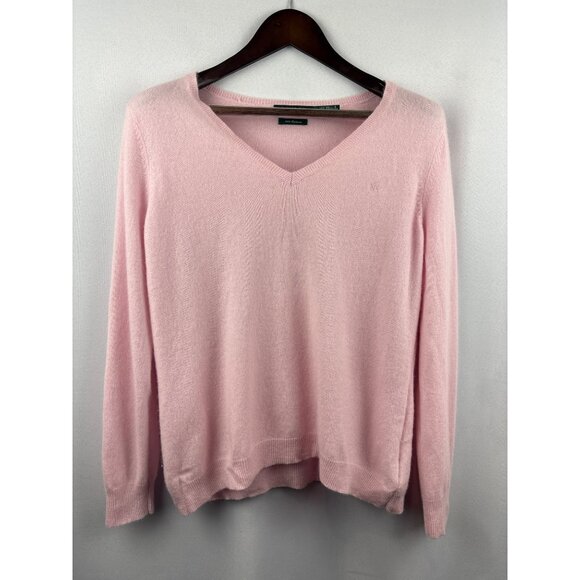 Women’s Green Label Ralph Lauren 1X Pink Cashmere V-Neck Sweater - Picture 1 of 4